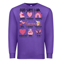 Purple funny valentines Premium Sweatshirt - MaliasSmallBusiness