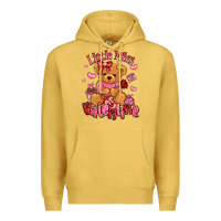 Antique Gold little miss valentine teddy bear Premium Hoodie - LillyAllenDesigns