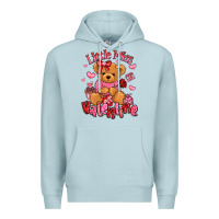 Blue Mist little miss valentine teddy bear Premium Hoodie - LillyAllenDesigns