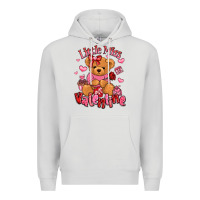 Dove Grey little miss valentine teddy bear Premium Hoodie - LillyAllenDesigns