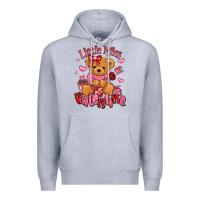 Heather Grey little miss valentine teddy bear Premium Hoodie - LillyAllenDesigns