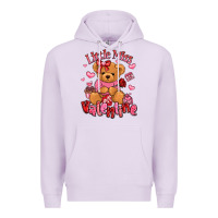 Lilac little miss valentine teddy bear Premium Hoodie - LillyAllenDesigns
