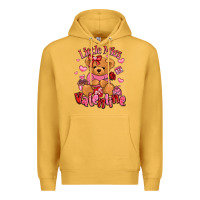 Mustard little miss valentine teddy bear Premium Hoodie - LillyAllenDesigns