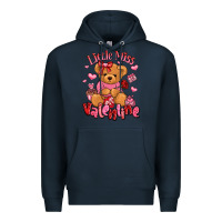 Navy little miss valentine teddy bear Premium Hoodie - LillyAllenDesigns