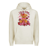 Oatmeal Heather little miss valentine teddy bear Premium Hoodie - LillyAllenDesigns
