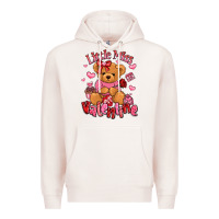 Pale Pink little miss valentine teddy bear Premium Hoodie - LillyAllenDesigns