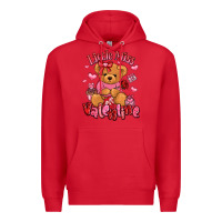 Red little miss valentine teddy bear Premium Hoodie - LillyAllenDesigns