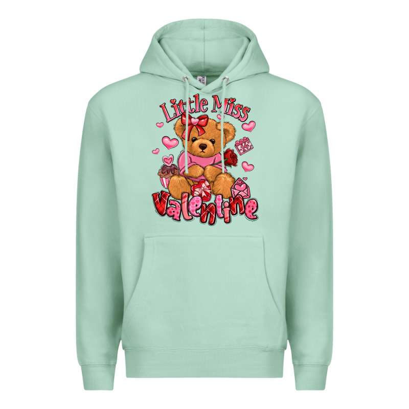 Little Miss Valentine Teddy Bear Premium Hoodie by LillyAllenDesigns | Teevron