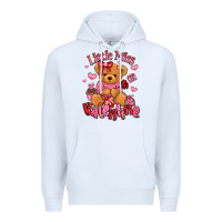 White little miss valentine teddy bear Premium Hoodie - LillyAllenDesigns