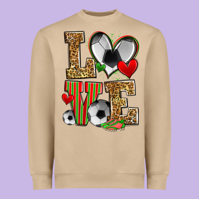 Love Soccer Heavyweight Sweatshirt Designed By Zillion Design Studio