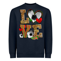 Navy love soccer Heavyweight Sweatshirt - Zillion Design Studio