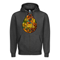 Charcoal Heather Fall Teardrop Zipper Hoodie - LillyAllenDesigns