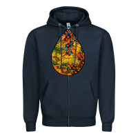 Navy Fall Teardrop Zipper Hoodie - LillyAllenDesigns