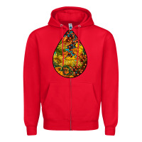Red Fall Teardrop Zipper Hoodie - LillyAllenDesigns