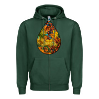 Sports Green Fall Teardrop Zipper Hoodie - LillyAllenDesigns