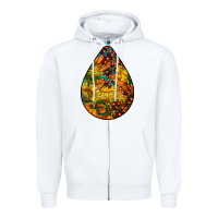White Fall Teardrop Zipper Hoodie - LillyAllenDesigns