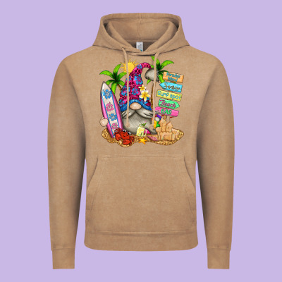 Beach Gnome Vintage Hoodie Designed By Texasbilliewilder