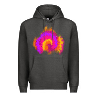 Charcoal Heather tie dye glitter patch Premium Hoodie - AdoDesignShop
