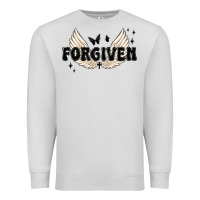 Dove Grey forgiven christian angel wings Premium Sweatshirt - MaliasSmallBusiness