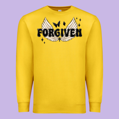 Forgiven Christian Angel Wings Premium Sweatshirt Designed By Maliassmallbusiness
