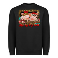 Black merry pig mas Heavyweight Sweatshirt - RanaPortraitStore