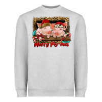 Heather Grey merry pig mas Heavyweight Sweatshirt - RanaPortraitStore