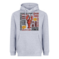 Heather Grey crawfish junkie Heavyweight Hoodie - MaliasSmallBusiness