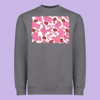 Distressed Strawberry Milkshake Cowhide Heavyweight Sweatshirt Designed By Ranaportraitstore