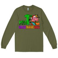 Army Green my first hallothanksmas Long Sleeve Tee - AdoDesignShop
