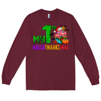 Burgundy my first hallothanksmas Long Sleeve Tee - AdoDesignShop