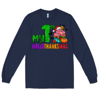 Navy my first hallothanksmas Long Sleeve Tee - AdoDesignShop