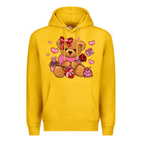 Lemon valentines day teddy bear Premium Hoodie - LillyAllenDesigns