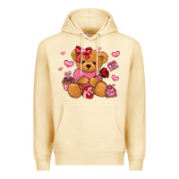 Pina Colada valentines day teddy bear Premium Hoodie - LillyAllenDesigns