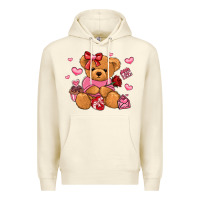 Sandshell valentines day teddy bear Premium Hoodie - LillyAllenDesigns