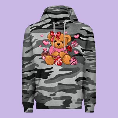 Valentines Day Teddy Bear Premium Hoodie Designed By Lillyallendesigns