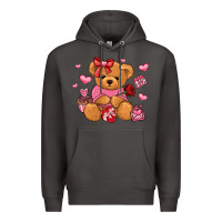 Smoke valentines day teddy bear Premium Hoodie - LillyAllenDesigns
