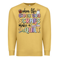 Antique Gold when life gives you scraps make a quilt Premium Sweatshirt - MaliasSmallBusiness