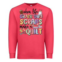 Cardinal when life gives you scraps make a quilt Premium Sweatshirt - MaliasSmallBusiness