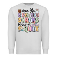 Dove Grey when life gives you scraps make a quilt Premium Sweatshirt - MaliasSmallBusiness