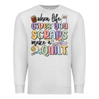 Oatmeal Heather when life gives you scraps make a quilt Premium Sweatshirt - MaliasSmallBusiness