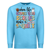 Ocean Blue when life gives you scraps make a quilt Premium Sweatshirt - MaliasSmallBusiness