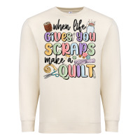 Sandshell when life gives you scraps make a quilt Premium Sweatshirt - MaliasSmallBusiness
