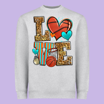 Love Basketball Heavyweight Sweatshirt Designed By Zillion Design Studio