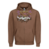Chestnut grow in grace Zipper Hoodie - NancyCooperArtShop