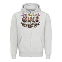 Dove Grey grow in grace Zipper Hoodie - NancyCooperArtShop