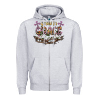 Heather Grey grow in grace Zipper Hoodie - NancyCooperArtShop