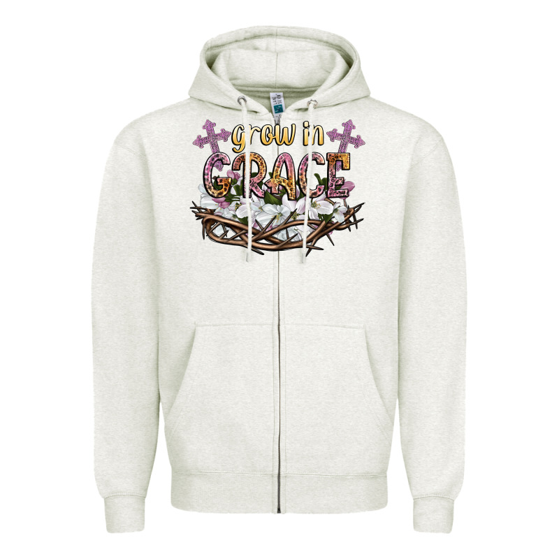 Grow In Grace Zipper Hoodie by NancyCooperArtShop | Teevron