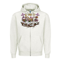 Oatmeal Heather grow in grace Zipper Hoodie - NancyCooperArtShop
