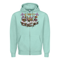 Seafoam grow in grace Zipper Hoodie - NancyCooperArtShop