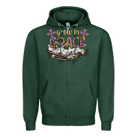 Sports Green grow in grace Zipper Hoodie - NancyCooperArtShop